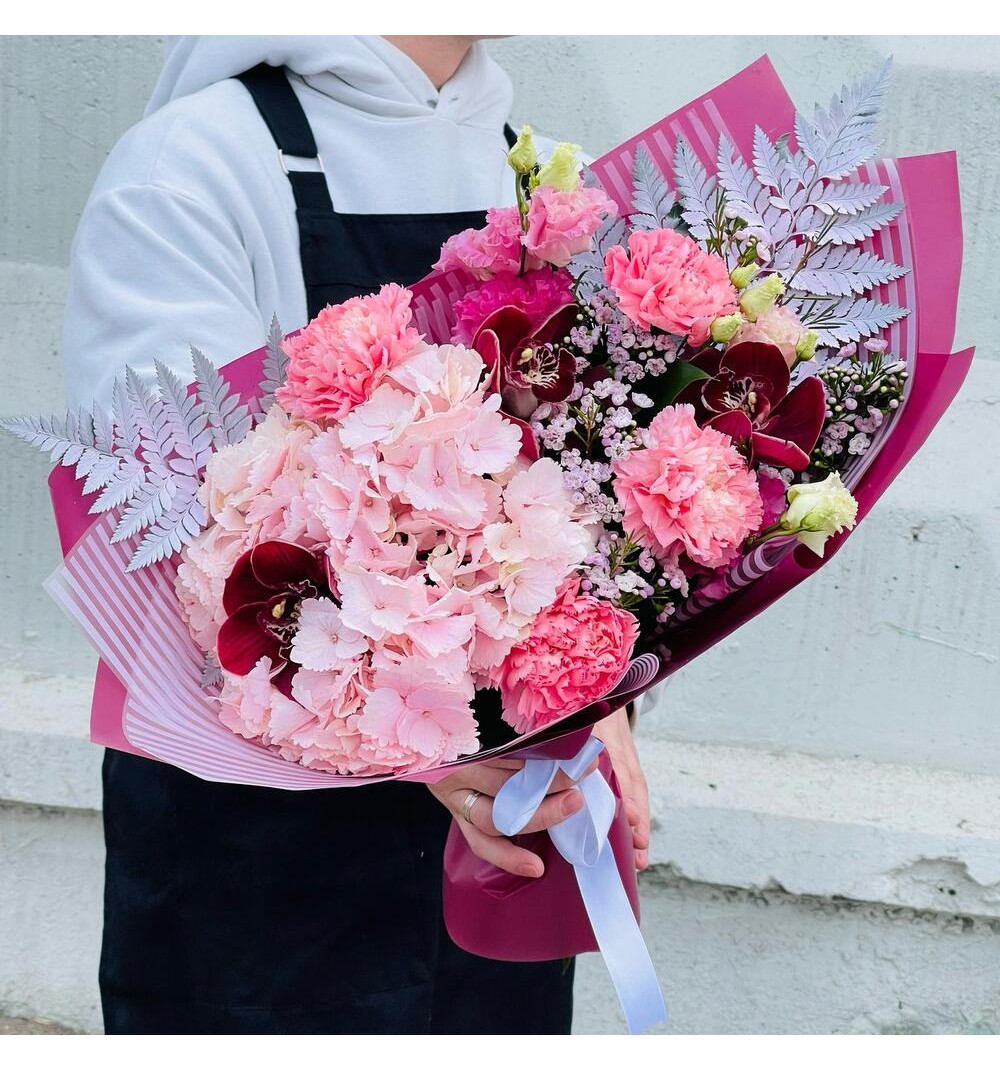 Авторский букет. Орхидея. Эустома